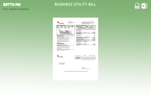 модерен стил деловна сметка за комунални услуги Entergy, шаблон на страница